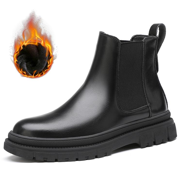 

Модные мужские роскошные модные ботинки челси черного цвета, стильные осенне-зимние ботинки, ковбойские ботинки на платформе, крутые, высокие, массивные, оригинальные кожаные ботинки 270