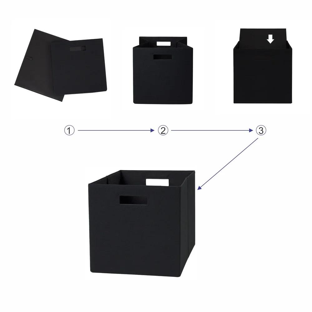 Collapsible Fabric Cube Storage Bin with Carrying Handles Ideal Home Office Dorm Room Clothing Toy Document Organization