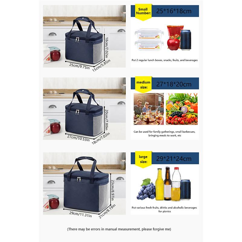 Outdoor Camping Picnic Bag Portable Lunch Bag Food Thermal Insulated Box Food Storage Bags Bento Pouch Dinner Container Handbag
