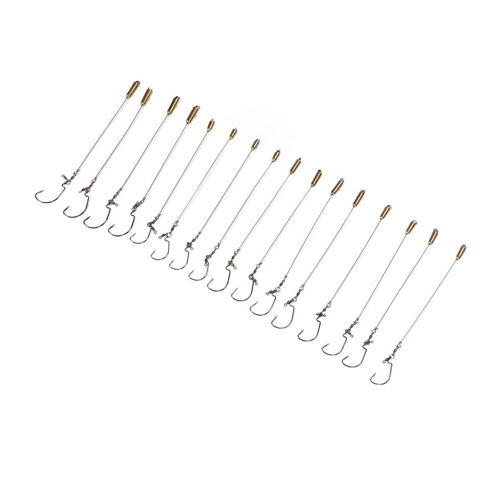 Fishing Rig Set with Weight Fish Eye Bead Robust Lightweight Corrosion Resisting Sea Fishing Barb Hook Rig Set