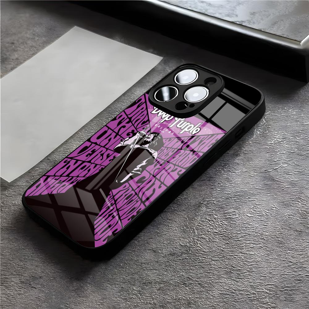 Band D-Deep P-Purple Phone Case For IPhone 17 Air 16 E Pro Max 15 14 13 Mini 12 Pro 11 Max Plus Black Glass Cover