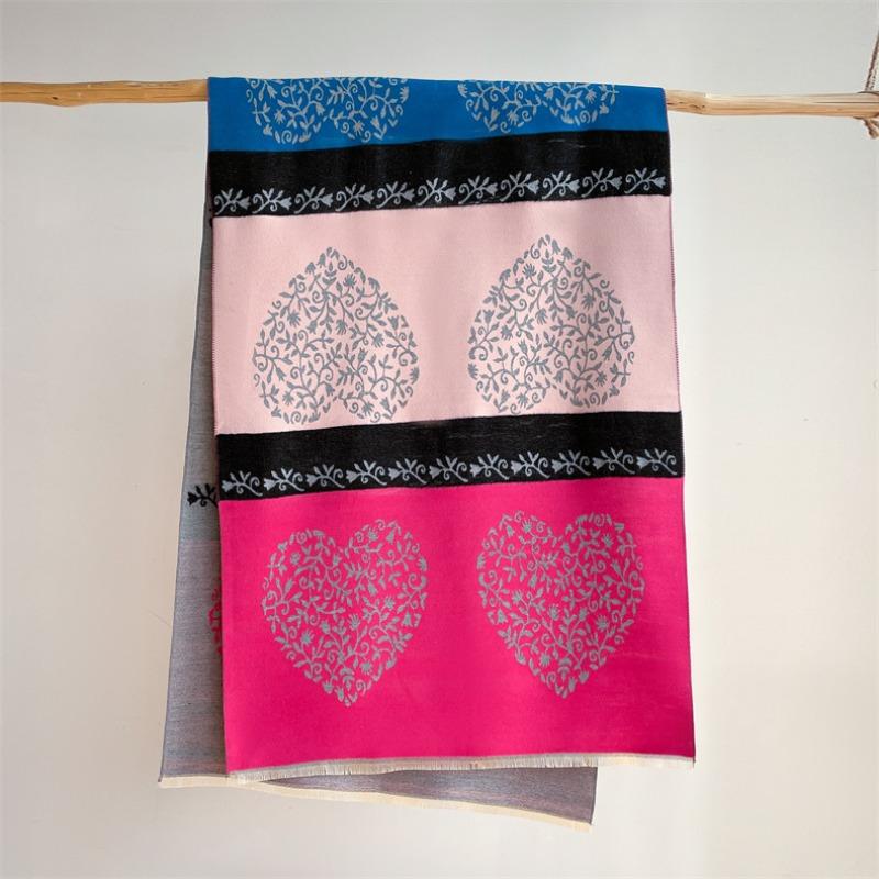 New versatile color matching love thickened imitation cashmere scarf sweet shawl air-conditioned room thermal blanket outside women