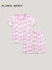 Girls' European Unicorn Short-Sleeve Two-Piece Summer Homewear Set