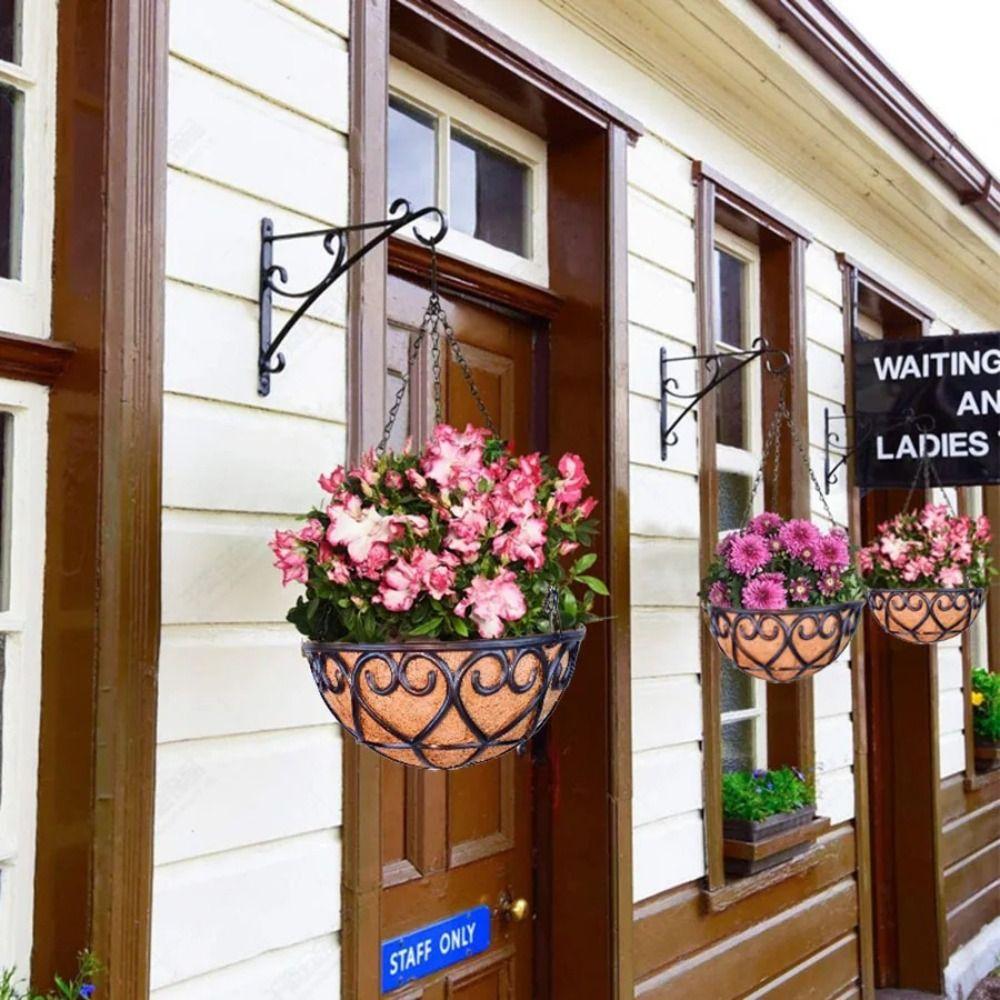 Coconut Brown Round Chain Hanging Basket European Planters Basket Fashion Flowerpot