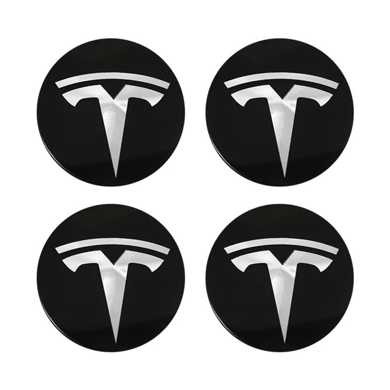 

4Pcs Car Wheel Hub Cap Decal Aluminium Sticker Accessories For Tesla Model 3 Model S Model X Model Y Cybertruck Roadster SpaceX