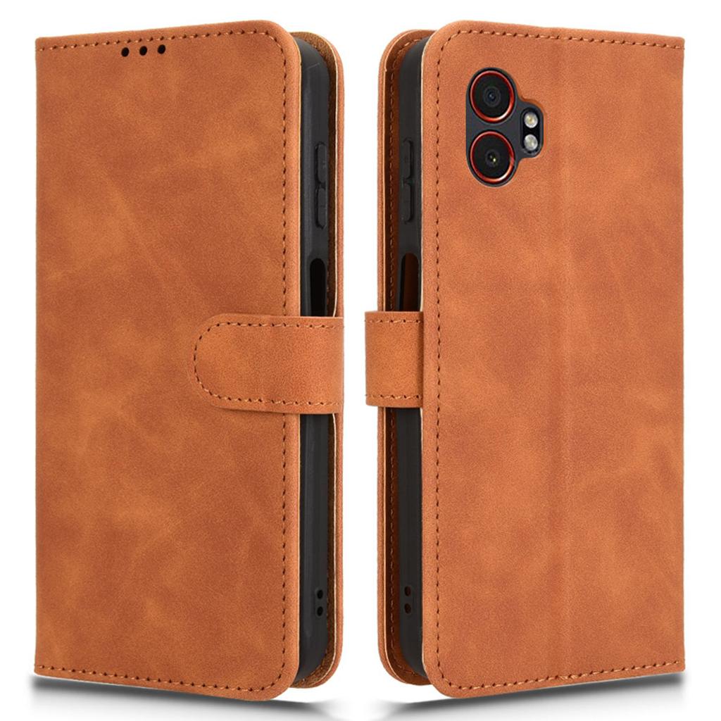 For Samsung Galaxy XCover7 Pro Leather Case Skin Feel Anti Drop Wallet Flip Phone Cover