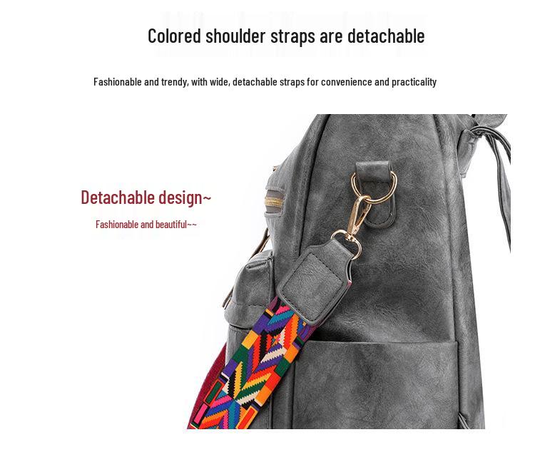 Retro-Rucksack und Umhängetasche im koreanischen Stil mit großem Fassungsvermögen