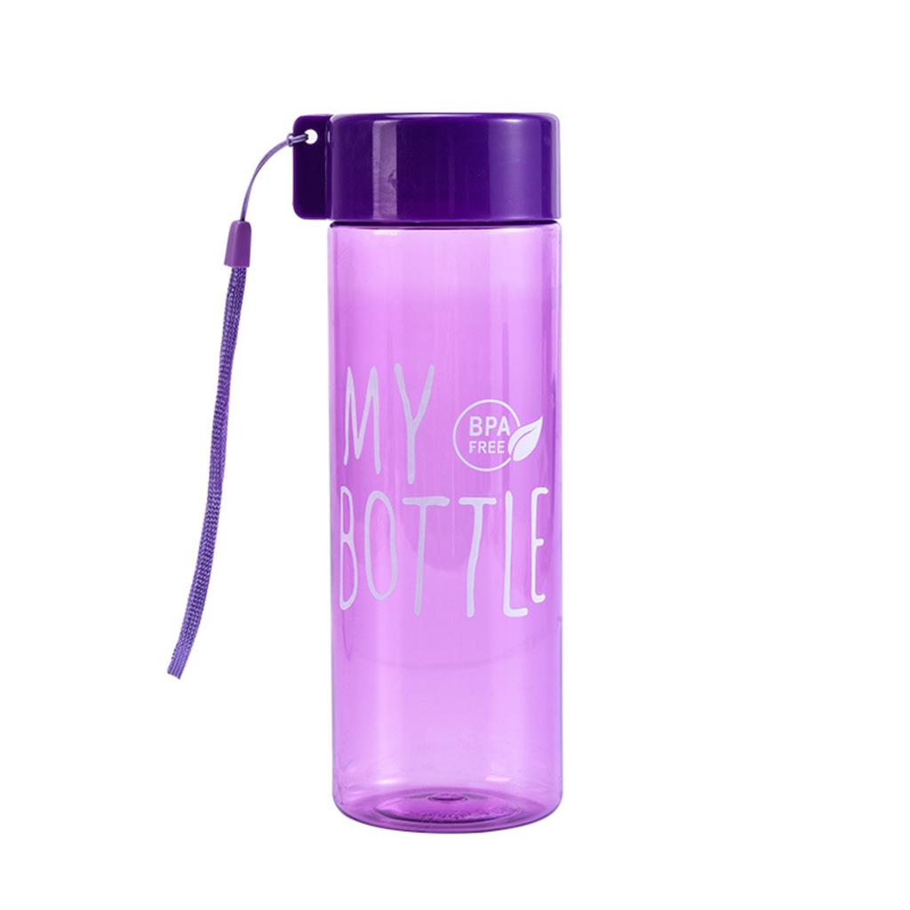 Sling Rope Colorful Water Cup MY BOTTLE With Cup Cover Transparent Portable Universal Juice Cup Gift Cups