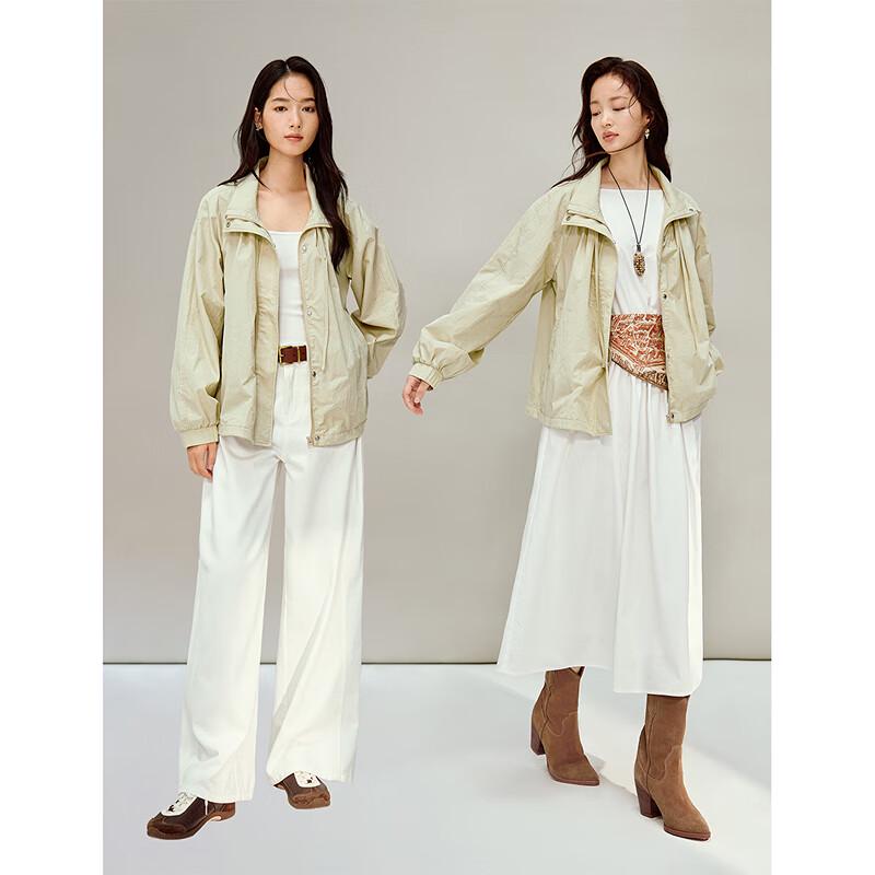 INMAN 2026 Spring Drawstring Stand Collar Jacket