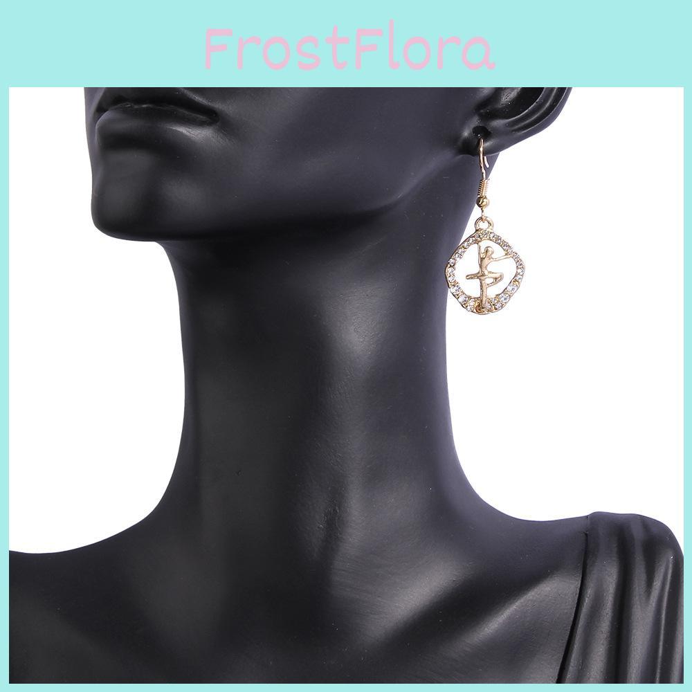 Fashion Trend Alloy Rhinestone Angel Dangle Earrings For Trendy Girls