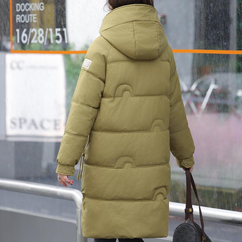 Zimní dlouhé kabáty pro ženy Kabát s kapucí Nová móda Silná teplá žena Parka Zimní bunda v korejském stylu