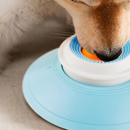 Pet Lick Bowl Dog Liquid Treat Feeder Lick Toy with Suction Cup Fun Slow Feeder with Rotating Ball Non-Slip Licking Bowl for Dogs Cats Enrichment