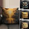 Cross Hot Cushion Cover Natural Linen Organic Fabric DoubleSided Printing Sofa Home Decor Gift Pillow Case
