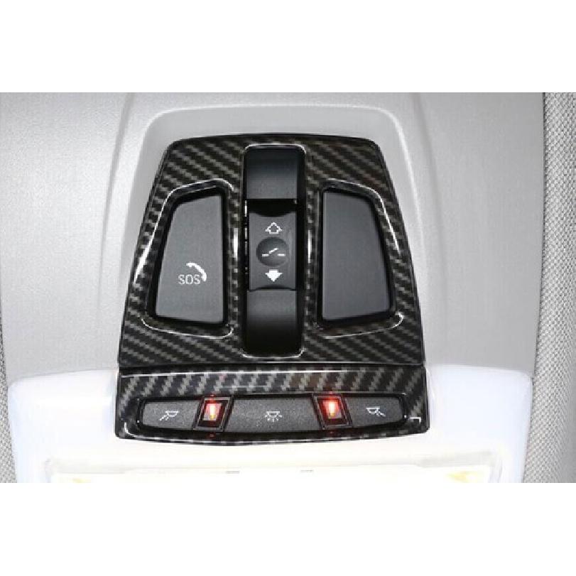 For BMW X2 2018- Carbon Fiber Style Front Reading Light Lamp Frame Trim 2PCS