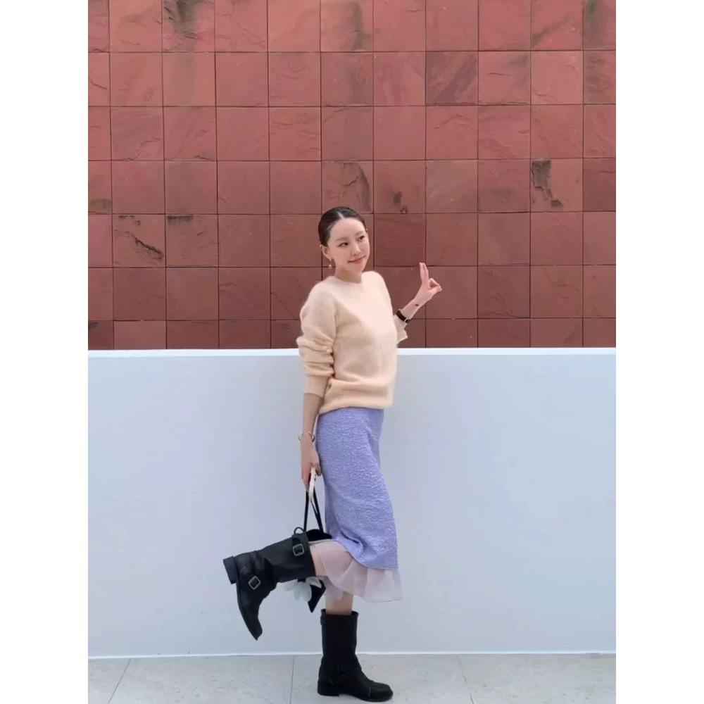 2025 New Autumn Round Head Retro Belt Buckle Boots Adjustable Thick Legs Simple Thick Heel Medium Tube Knight Boots