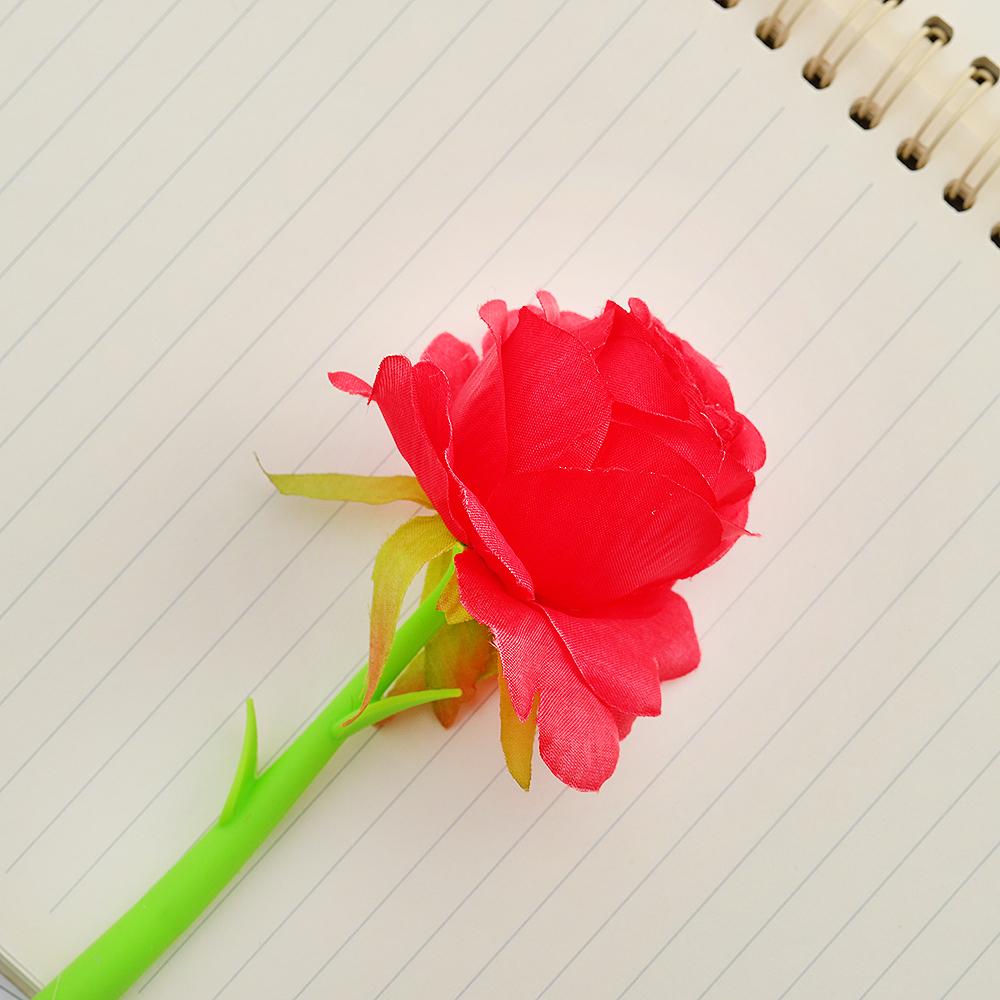 

1 шт. Милая кавайная гелевая ручка в виде цветка розы, офисные школьные принадлежности, канцелярские принадлежности, креативная милая симпатичная мягкая ручка Ink Color：Black