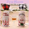 Christmas Forest Elder Fabric Wine Bottle Bag With Drawstring For Holiday Gift Packaging