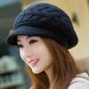Thickened Knitted Wool Hat Ear Protection Duck Tongue Cap Casual Beret Hat  for Women
