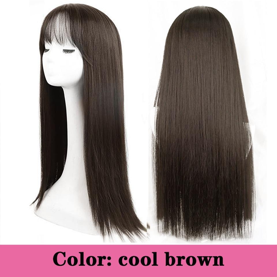 Dlouhá kudrnatá syntetická paruka se středovou ofinou tmavě hnědá paruka z přírodních kudrnatých vlasů ženská Cosplay paruka paruka z tepelně odolných vláken