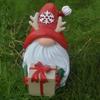 2Pcs/set Handmade Resin Gnomes Elf Cartoon Santa Claus Ornaments Christmas Elf Sculpture  Holiday