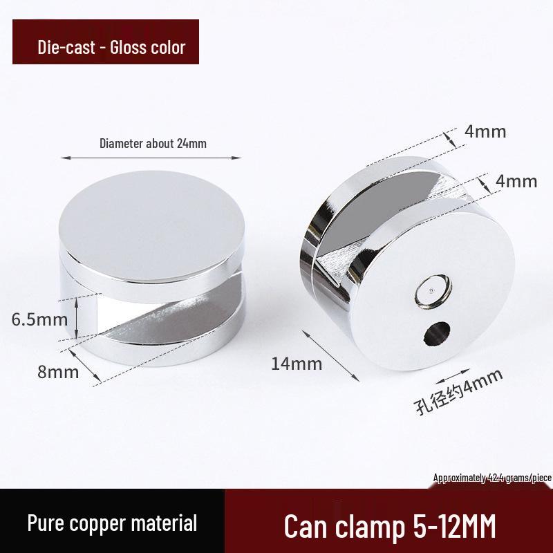 Clip Porta Specchio Cromato in Ferro con Molla per Specchi da Bagno
