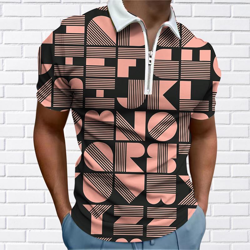 

Мужская рубашка поло повседневная на молнии с коротким рукавом модная повседневная на молнии лето весна стандартный крой 3D Death Smiles Print Shirt 8XL коричневый