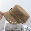 Hat Equestrian hat Women's autumn retro willow nails Newsboy hat Show face Small tooling Flat top hat Versatile coffee cap