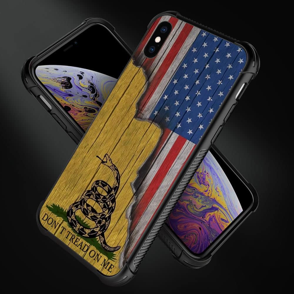 

Совместим с iPhone X/XS, H Не наступай на меня Американский деревянный флаг Дизайн узора Устойчивый к царапинам и ударам Прочный защитный чехол из ТПУ для iPhone iPhone X/XS