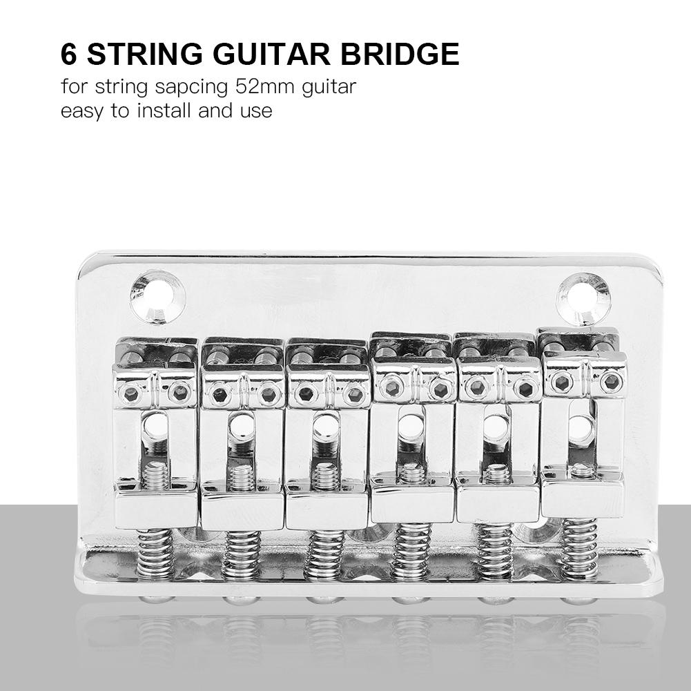 1PC Fixed 6 String Bridge Tailpiece for 52mm Electric Guitar Bass