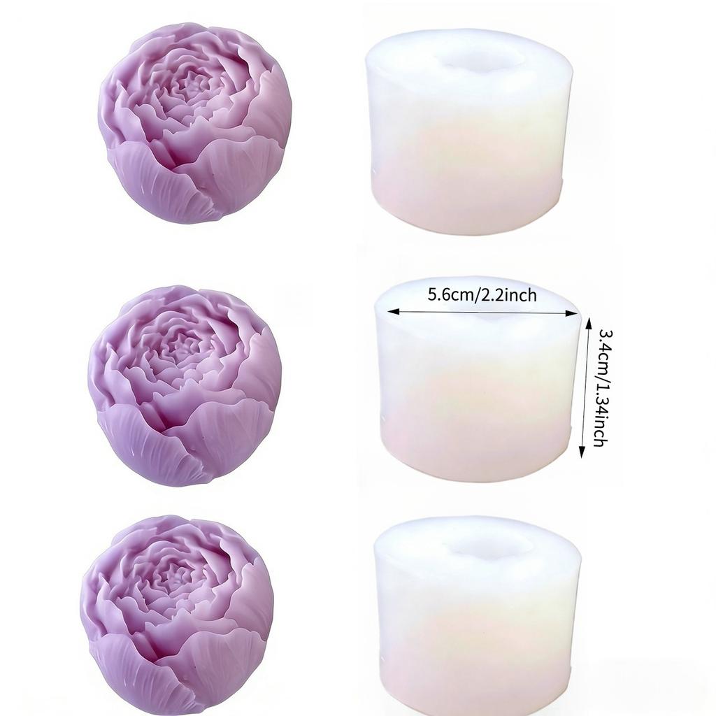 1 Piece 3D Elegant Rose Silicone Mold - Reusable Flexible Mold for Candle, Resin Art, Handmade Soap and Clay Making, Exquisitraft Enthusiasts