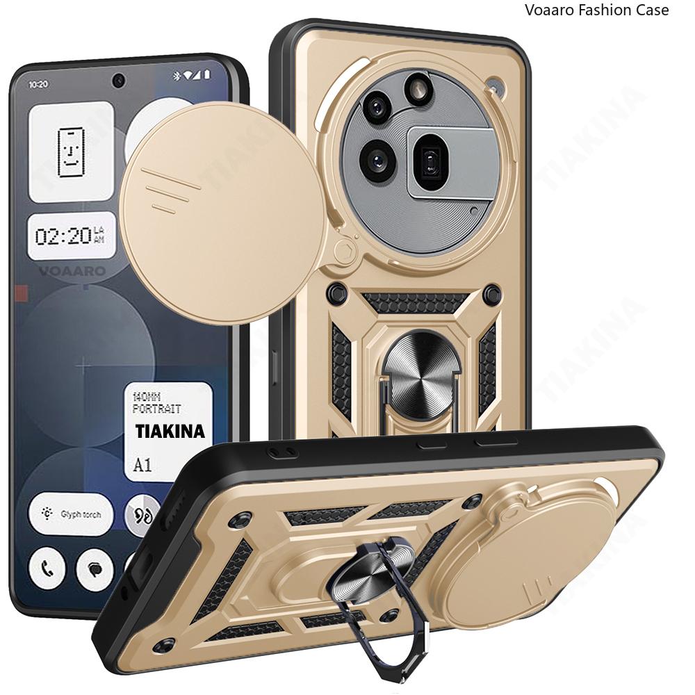 Slide Lens Armor Funda for Nothing Phone 3A Pro 5G Case for Nothing Phone 3A Pro Case Magnetic Ring Stand Holder Cover
