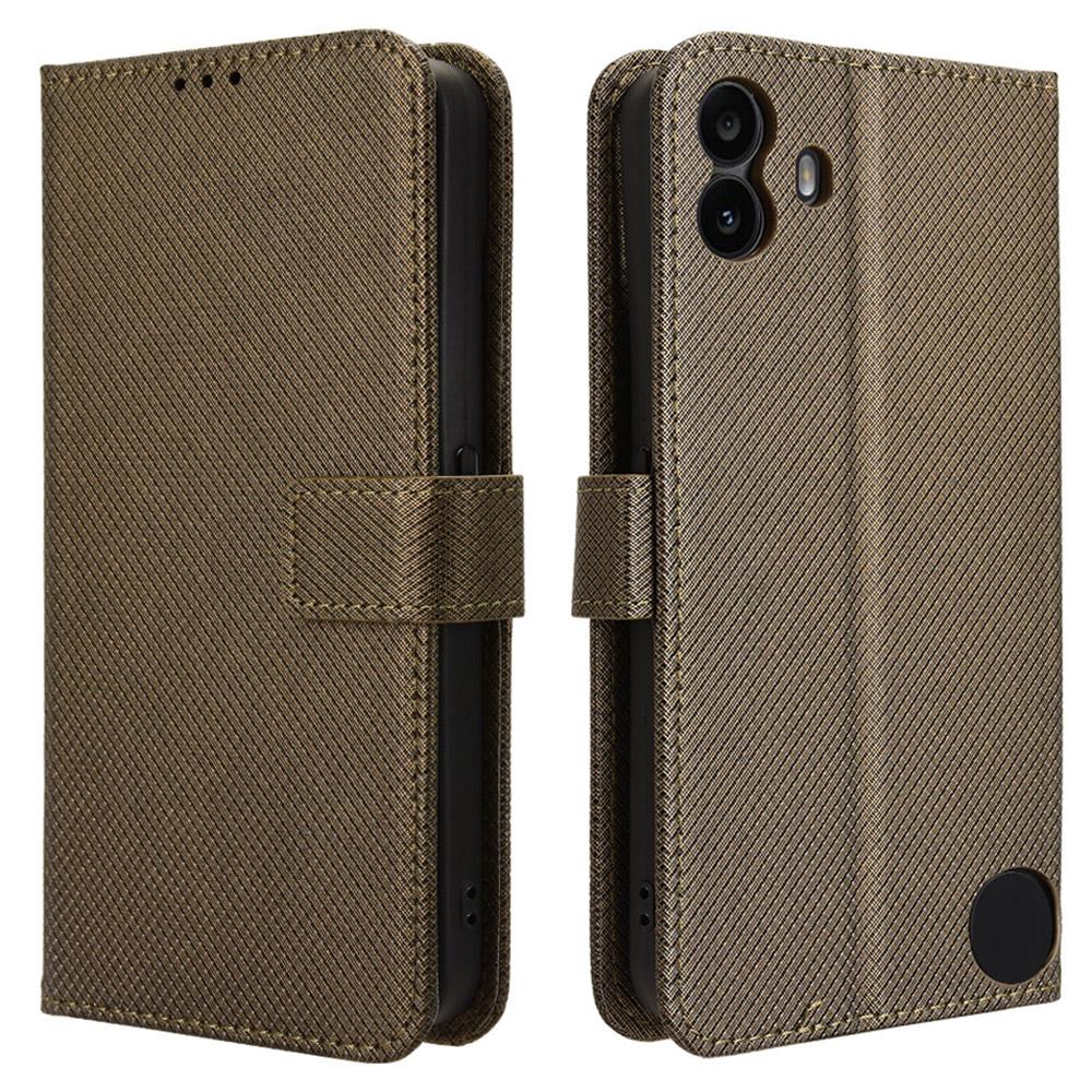 For Nothing CMF Phone 1 Case PU Leather Diamond Texture Shockproof Phone Cover