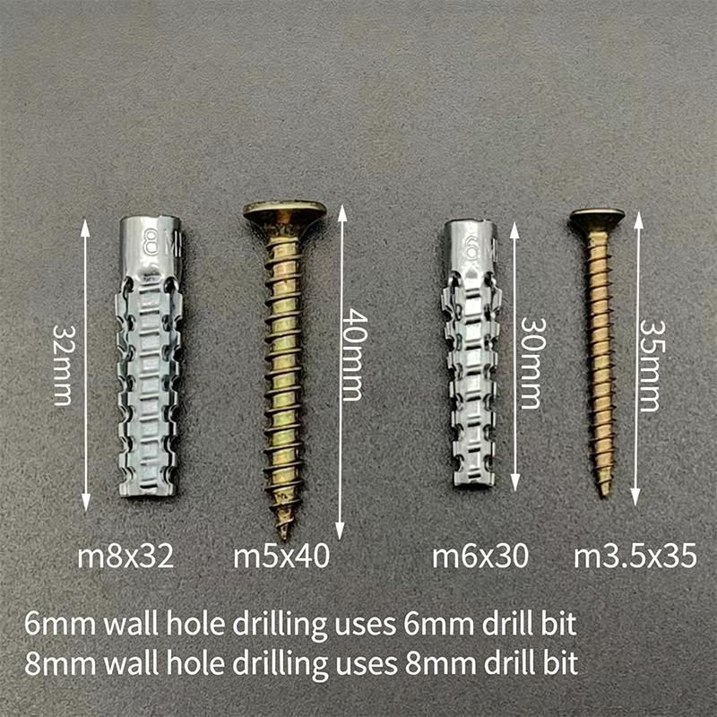 Carbon Steel Serrated Expansion Screws, Concrete Wall Anchors Plug Bolt, Heavy Duty Hardware Fasteners for Home Building Wall Renovation Installation