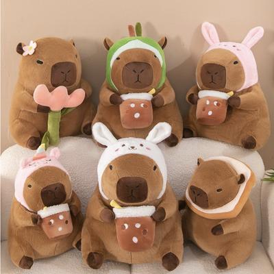 Kawaii Capybara Plush Toy Creative Stuffed Animal Dolls Simulation Capibara Toast Doll Birthday Toys Gift