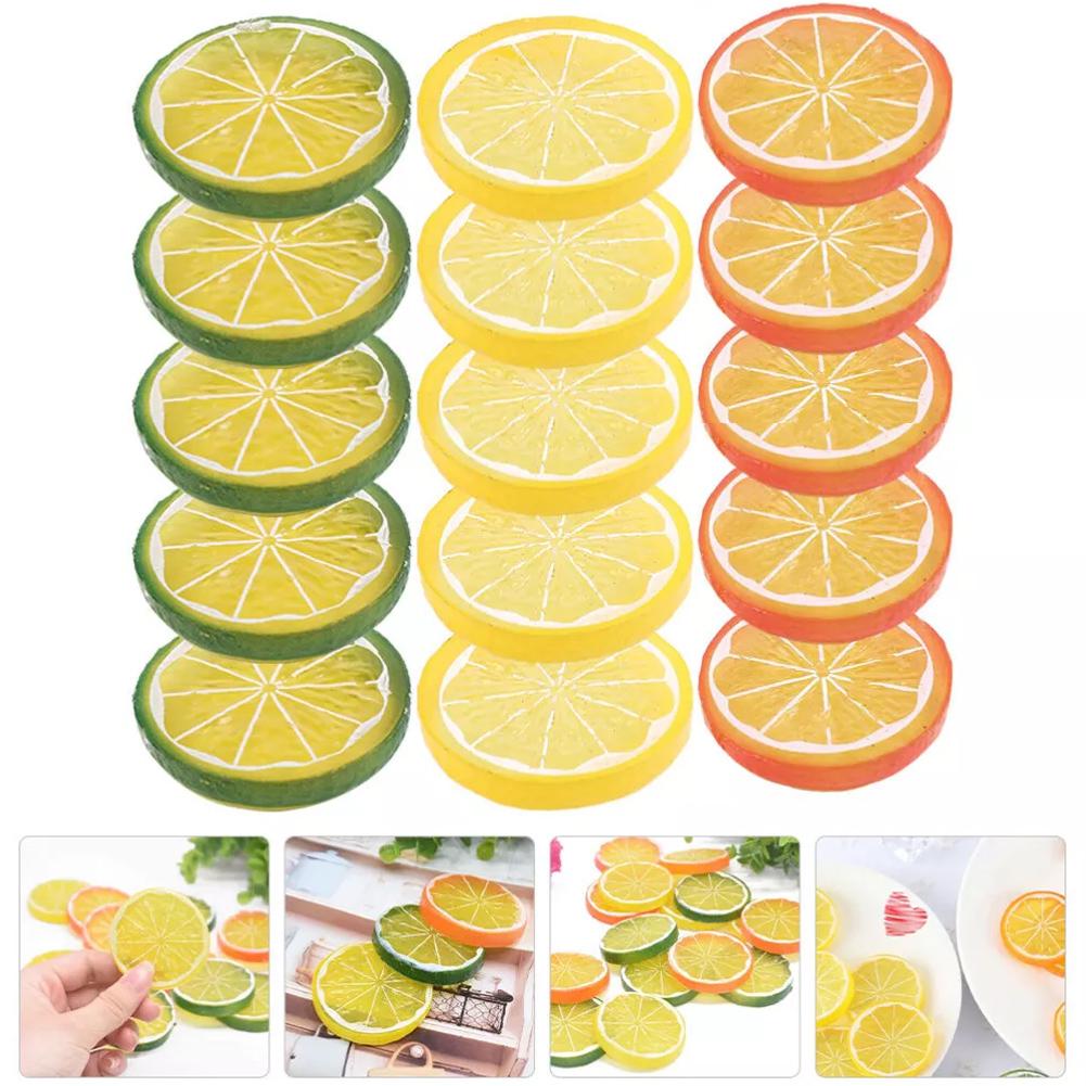 Artificial Lemon Slices Plastic Fake Lemon Slices High-Quality Material