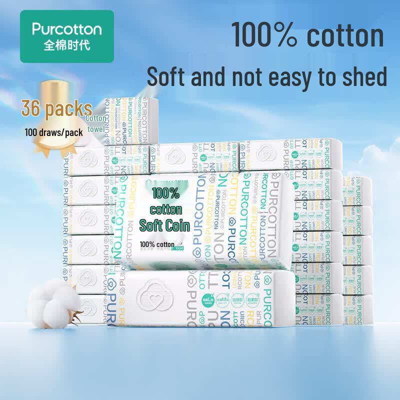 PurCotton Disposable Cotton Soft Facial Wipes