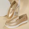 Fashion Woman Shoes Platform Casual Flat Bottomed Comfortable Round Toe Loafers Breathable Hiking Anti Slip Women Single Shoe Large Size