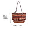 Tassel Ethnic Style Shoulder Bag Stripe Canvas Colorful Handbag Embroidery Tote Bag  Outdoor
