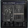8/ 24-Piece Stainless Steel Nail Clipper Set Leather Case For Professional Manicure Cuticle Trimmer And Pedicure Tools