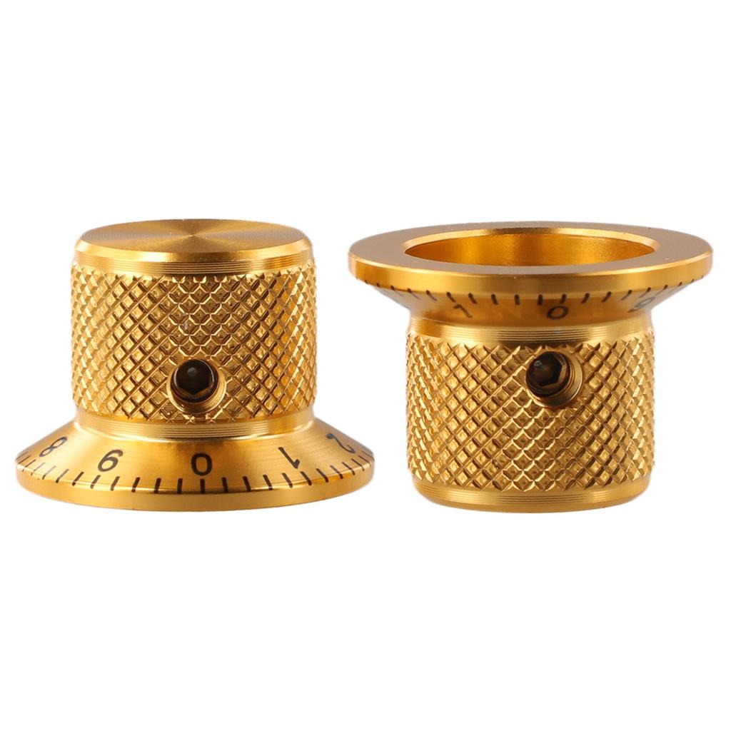 2PCS Precision Aluminum Potentiometer Knobs with Secure Fit for Guitars