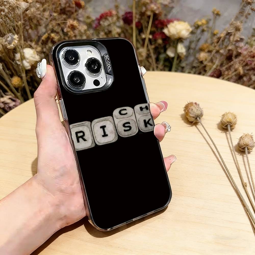 

Day Trader Trading RISK RICH Phone Case For iPhone 17,16,15,14,13,12,11 Plus,Pro Max,XS,Colorful Silver Black Cover iPhone15Plus