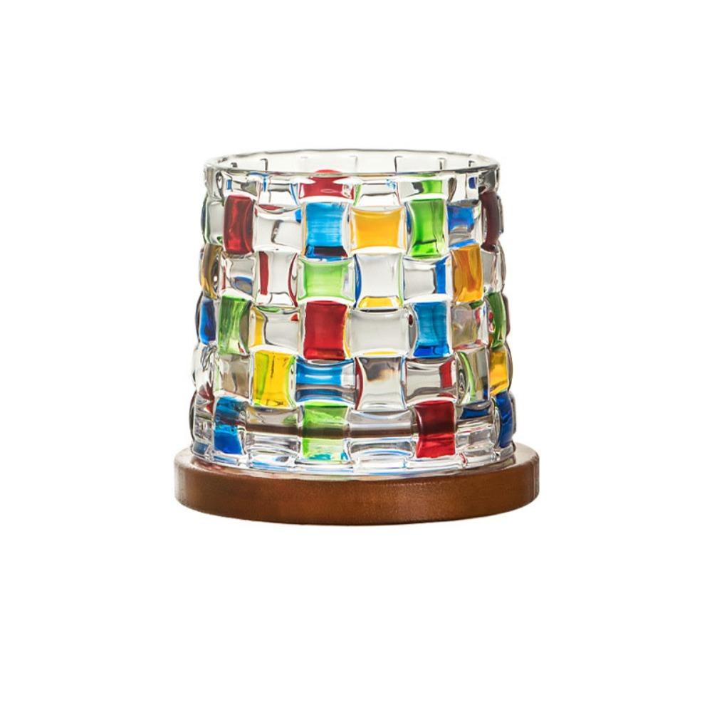 Bar Accessory With Base Spinning Whiskey Glass Clear Thickened Brandy Glass Rotating Wine Cup Beer