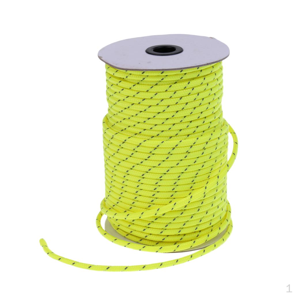 

5MM 50 Meters Reflective Guyline Windproof Camping Awning Tent Rope Guy Line Cord Paracord Canopy зелений