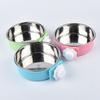 Easy To Clean Stainless Steel Cat Bowl Hangable Anti Rollover Hamster Food Feeder Cage Accessories Cat Food Basins Cat