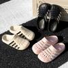 Matching Couple Hole-Pattern Sandals - Waterproof & Breathable Slip-On Slides for Summer, Lightweight Unisex Outdoor Beach Footwear with Flat Sole