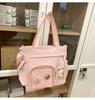 School bag, small food, cute ins transparent shoulder bag, large capacity campus student versatile handbag