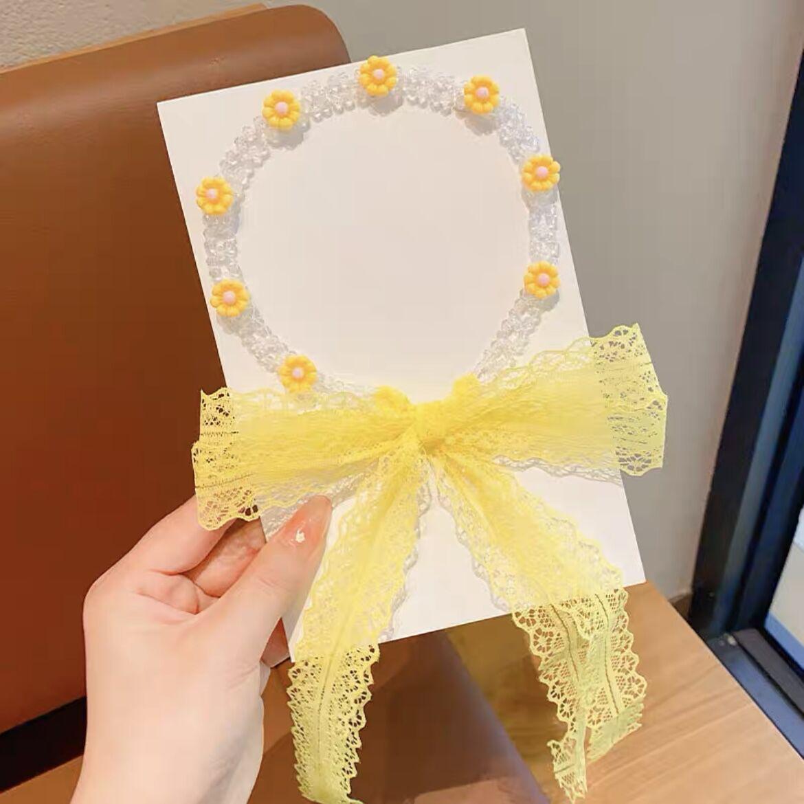 

Сладкая принцесса бант и кисточка цветочная кружевная повязка на голову для женщин и детей