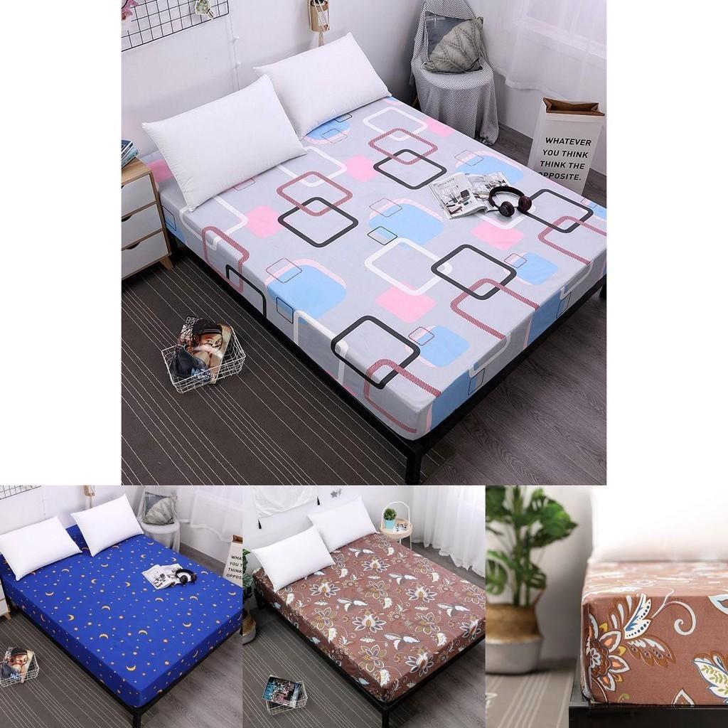Cozy And Stylish Floral Stripes Mattress Protector Dustproof Fitted Sheet