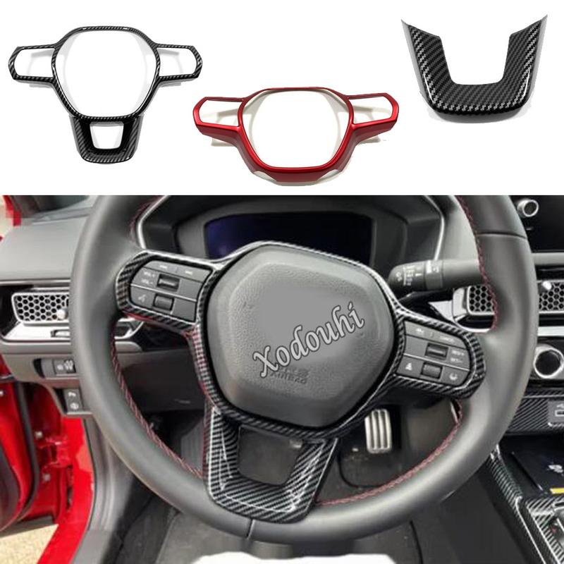 Car Steering Wheel Trim Cover Interior Decoration Frame Accessories ABS Plastic Styling For Honda Civic 11th Gen   2024