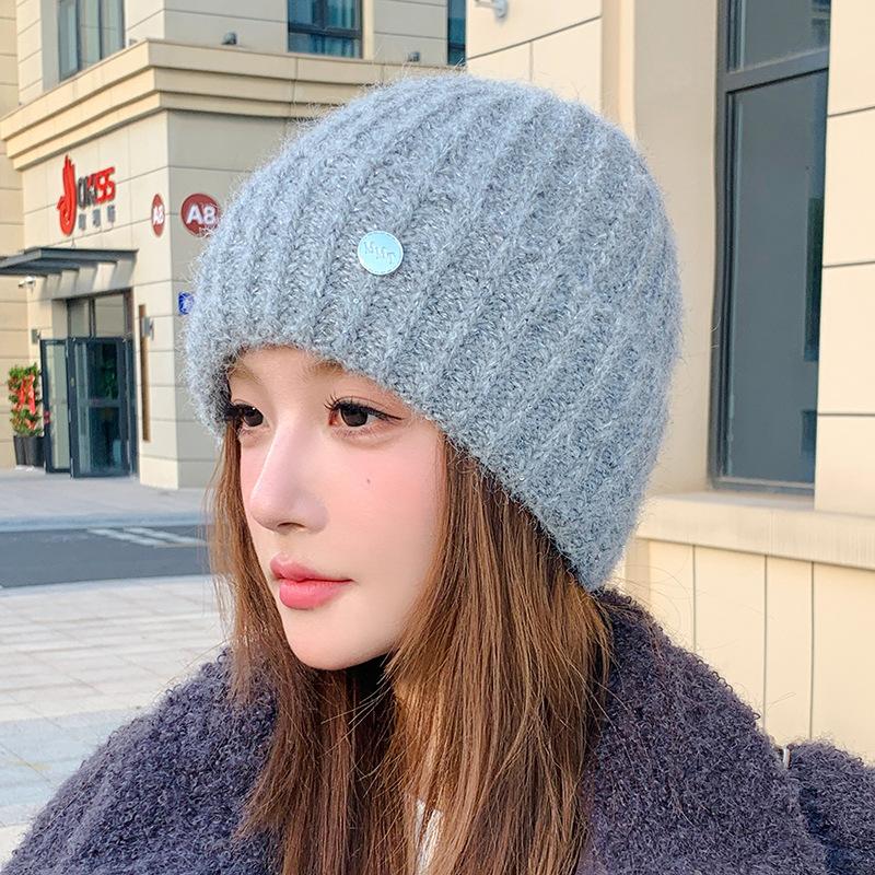Wool Hat Women's Autumn and Winter New Wool Casual Knitted Hat, Ear Protector Headgear Winter Hats for Women, Beanies for Women, Hats for Women Winter